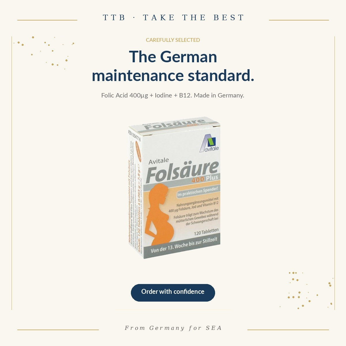 Folic 400 + Iodine & B12 | Avitale