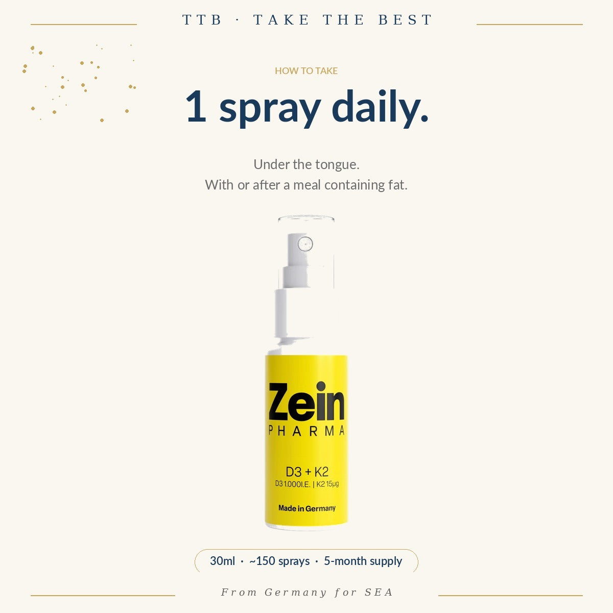 Vitamin D3 + K2 Spray 1000 IU | ZeinPharma
